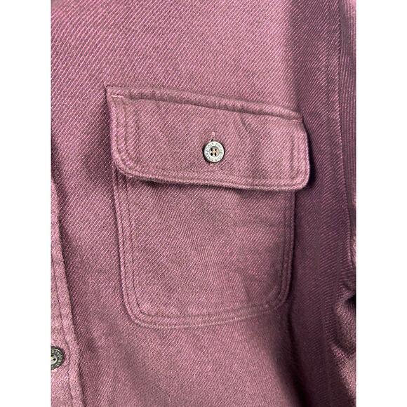 Patagonia Button Front Shirt Maroon Organic Cotton Twill Long Sleeve Workwear L - Picture 5 of 12